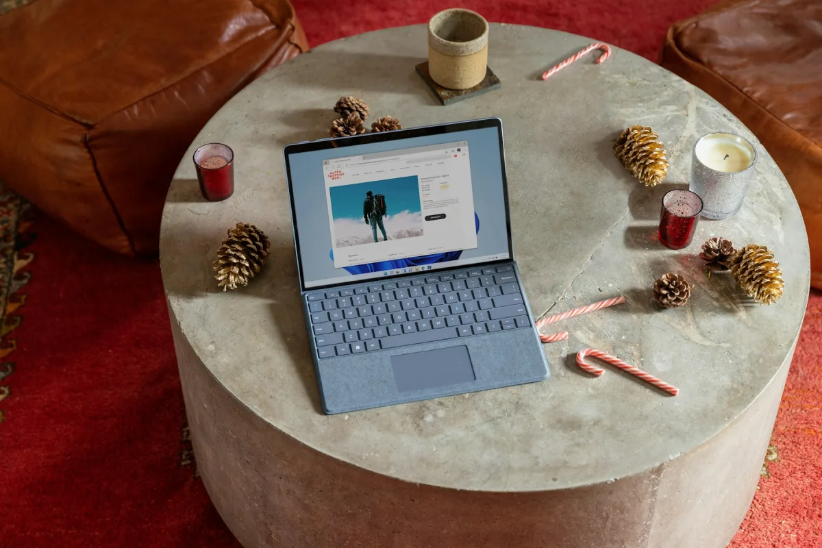Laptop on a work table